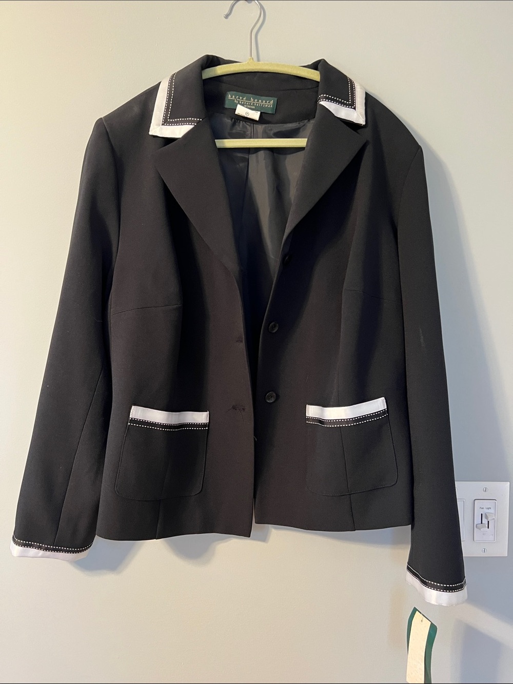 Harve Benard Black Blazer with White Trim